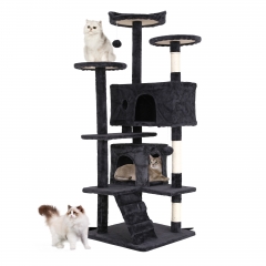 BestPet 54in Cat Tree Tower for Indoor Cats,Multi-Level Cat Furniture Activity Center with Cat Scratching Posts Stand House Cat Condo, Dark Gray