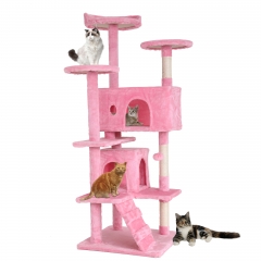 BestPet 54in Cat Tree Tower for Indoor Cats,Multi-Level Cat Furniture Activity Center with Cat Scratching Posts Stand House Cat Condo, Pink