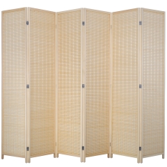 Room Divider 4 Panel Folding Screen with Wipeable Chalkboard Partition Wood Screen for Home Office Bedroom, Natural