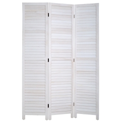 3 Panel Room Divider Privacy Screen 4.3 Ft Tall Privacy Wall Divider 67.7" x 16.9" Each Panel Folding Wood Screen for Home Office Bedroom, White