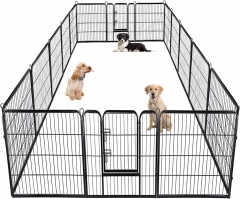 Dog Pen Extra Large Indoor Outdoor Dog Fence Playpen Heavy Duty 16 Panels 40 Inches Exercise Pen Dog Crate Cage Kennel Black