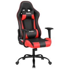 Gaming Chair Office Chair Desk Chair with Lumbar Support Headrest Armrest Task Rolling Swivel Ergonomic E-Sports Adjustable PC Gamer Chair, Red