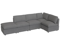 Modular Sectional Sofa Couch,L shaped Sofa Couch Convertible Sofa 4-Seat Sofa with Ottoman for Living Room Bedroom Office,Light Gray