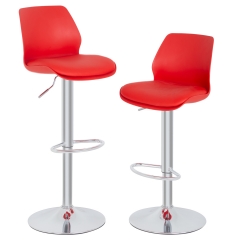 Bar Stools Set of 2 for Home and Kitchen Bar Stools Home Furniture Barstool with Polypropylene Back and Soft Leather Seat Swivel Adjustable Bar Chairs