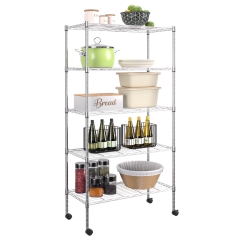 helves Shelf Wire Shelving Heavy Duty Storage 5 Tier Shelves with Adjustable Height  Sturdy Steel Construction Certified Maximum 1250lbs Chrome