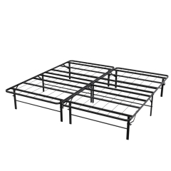Metal Bed Frame Foldable Metal Platform Mattress Foundation with Support Up to 1000lbs Steel Slats Support Noise Free Heavy Duty Bed Frame Short Queen
