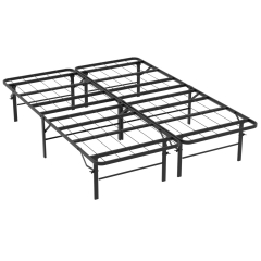 Metal Bed Frame  Foldable Metal Platform Mattress Foundation with Support Up to 1000lbs  Steel Slats Support Noise Free Heavy Duty Bed Frame Full