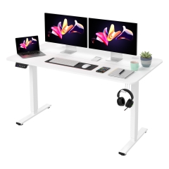 PayLessHere 48 Inch Adjustable Height Standing Desk Computer Desk with  Large Space  with Electric Lifting and 2 Memory Function Office Bedroom White