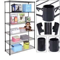 6 Shelf Wire Shelving Unit Garage Shelves Height Adjustable Heavy Duty Utility Rolling Steel Organizer Garage Storage Units, 1500lbs Storage Shelves