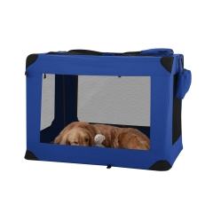 BestPet 42 inch Collapsible Dog Crate for Large Dogs, 3-Door Portable Folding Soft Dog Kennel  Foldable Travel Dog Crate for Indoor outdoor Blue
