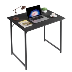 PayLessHere 32 inch Computer Desk,Office Desk with Metal Frame,Modern Simple Style for Home Office Study,Writing for Small Space,Black