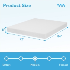FDW 8 inch Gel Memory Foam Mattress for Cool Sleep & Pressure Relief, CertiPUR-US Certified/Bed-in-a-Box/Pressure Relieving, California King