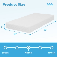 FDW 8 inch Gel Memory Foam Mattress for Cool Sleep & Pressure Relief, CertiPUR-US Certified/Bed-in-a-Box/Pressure Relieving,Twin XL