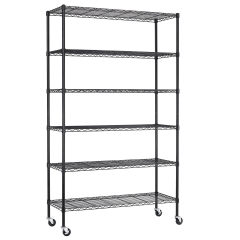 Commercial Wire Shelving Unit with Wheels 6 Tier Heavy Duty Layer Rack Storage Metal Shelf Garage Organizer Wire Rack Shelving Adjustable Utility 2100