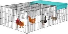 BestPet Large Metal Chicken Coop, Chicken Run Outdoor Walk-in Poultry Cage Duck Coop Chicken Pen Pet Playpen w/Door & Cover Rabbit Enclosure for Backy