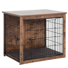 BestPet Dog Crate Furniture with Cushion,Wooden Dog Crate with Double Door Modern Dog Kennel Indoor Side End Table Heavy Duty Dog Crate for Small and