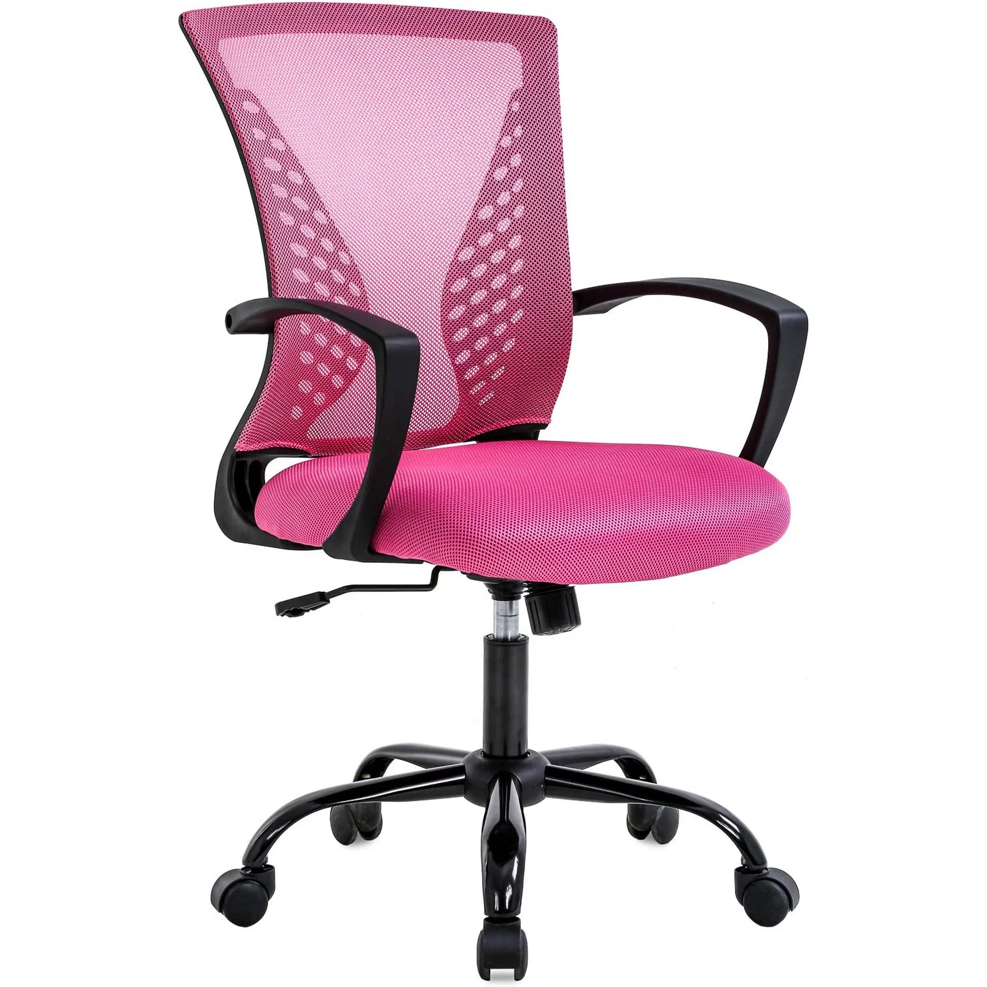 BestOffice Ergonomic Office Chair with Lumbar Support Armrest Rolling Swivel Adjustable Chair Adults, Pink