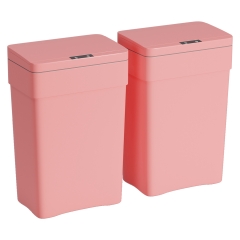 PayLessHere 13 Gallon 50 L Trash Can with Lid Plastic Kitchen Trash Bin Automatic Touch Free Motion Sensor Trash Can, Pink