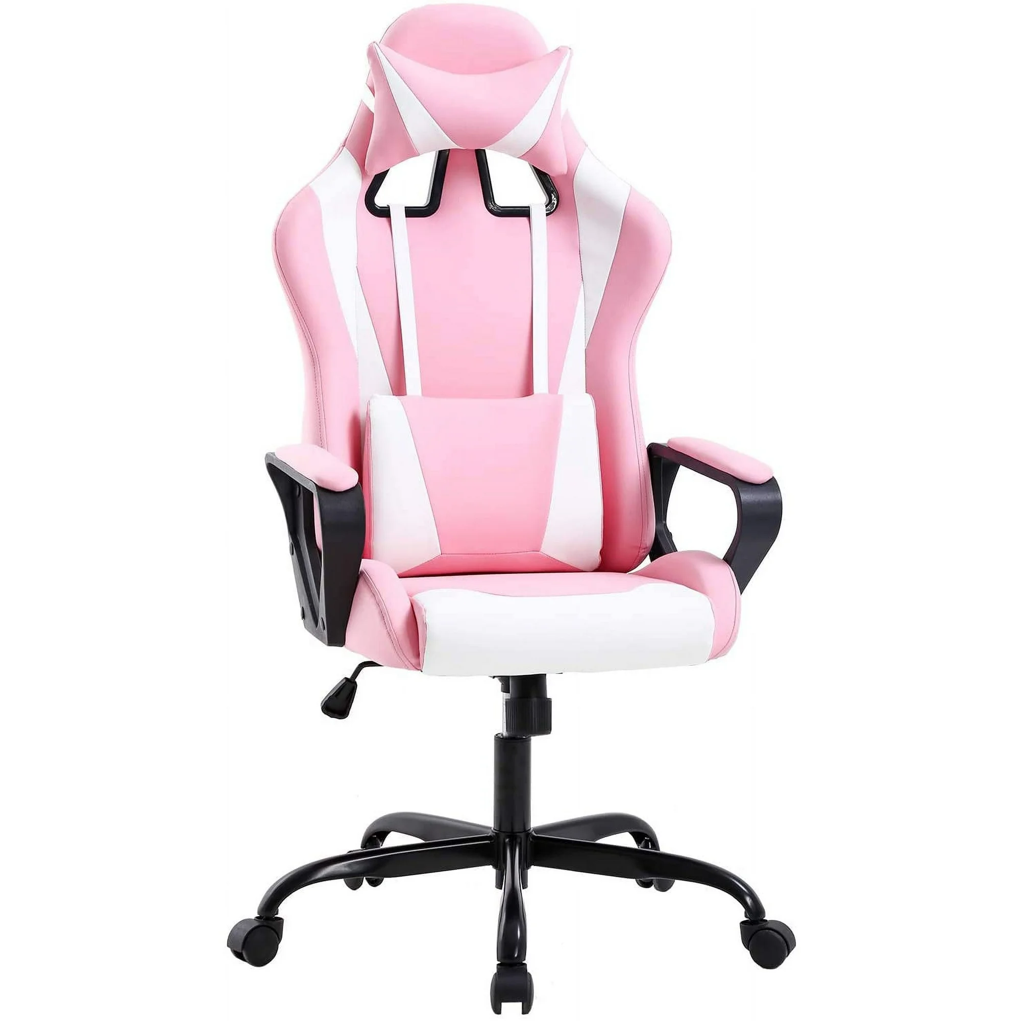 BestOffice Gaming Office Chair PU Leather Ergonomic Swivel Rolling Chair for Adults(Pink)