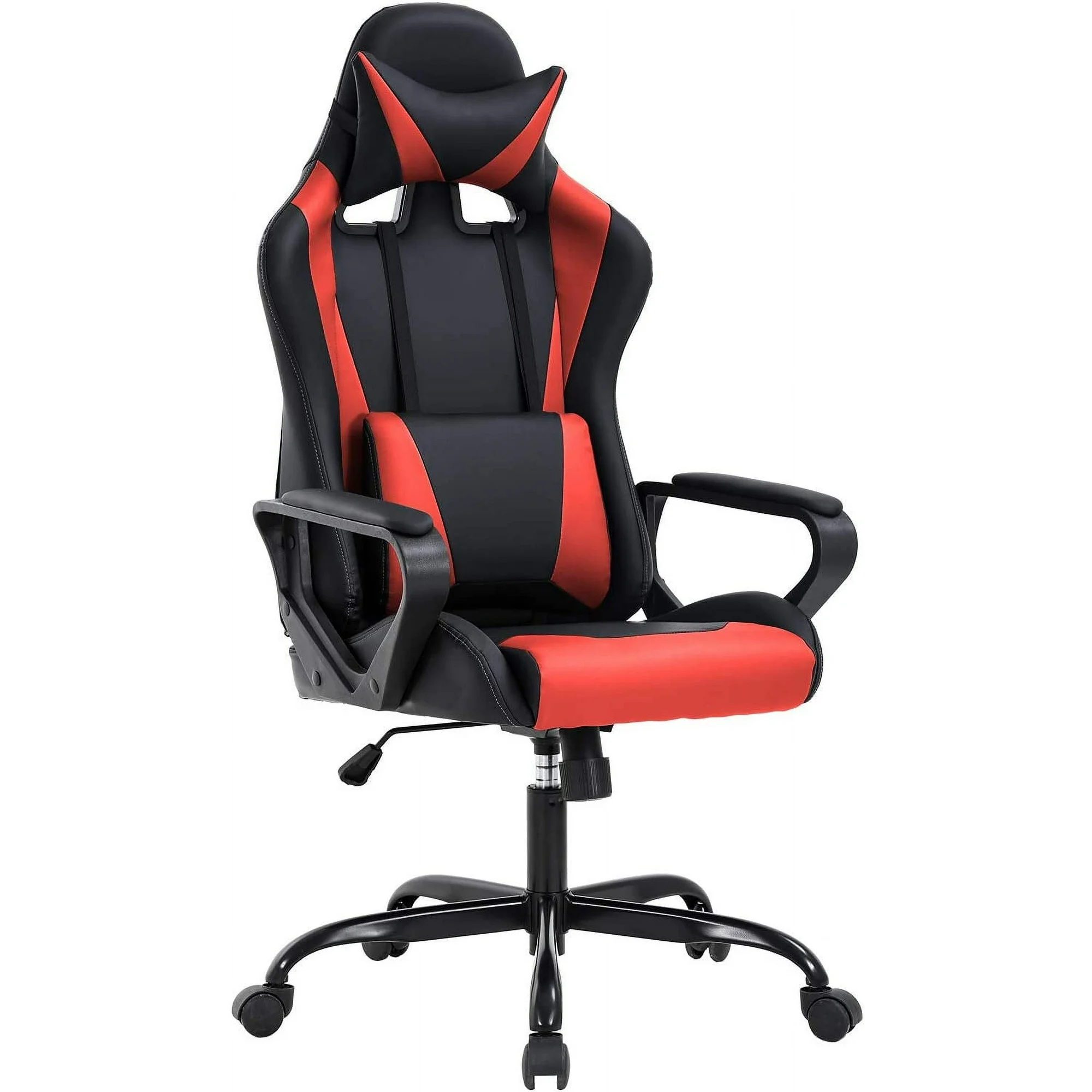 BestOffice Gaming Office Chair PU Leather Ergonomic Swivel Rolling Chair for Adult(Red)