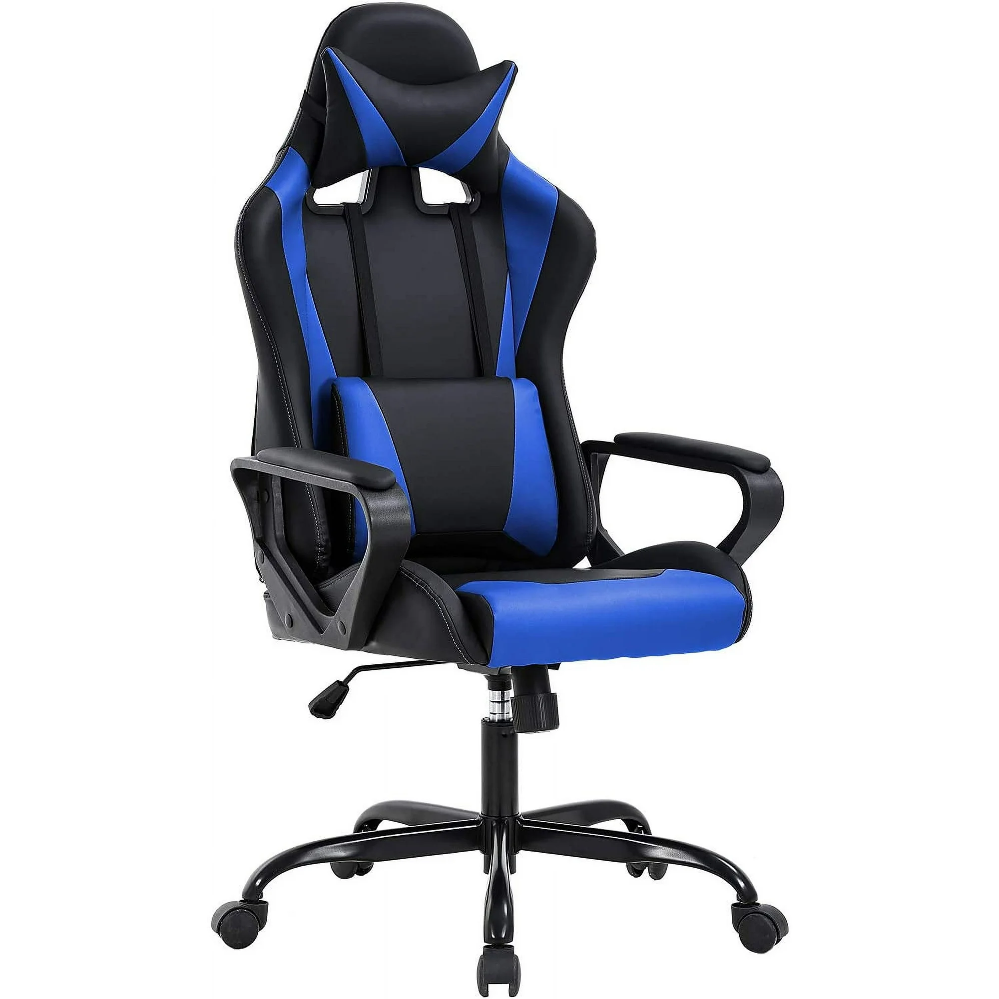 BestOffice Gaming Office Chair PU Leather Ergonomic Swivel Rolling Chair for Adluts (Blue)