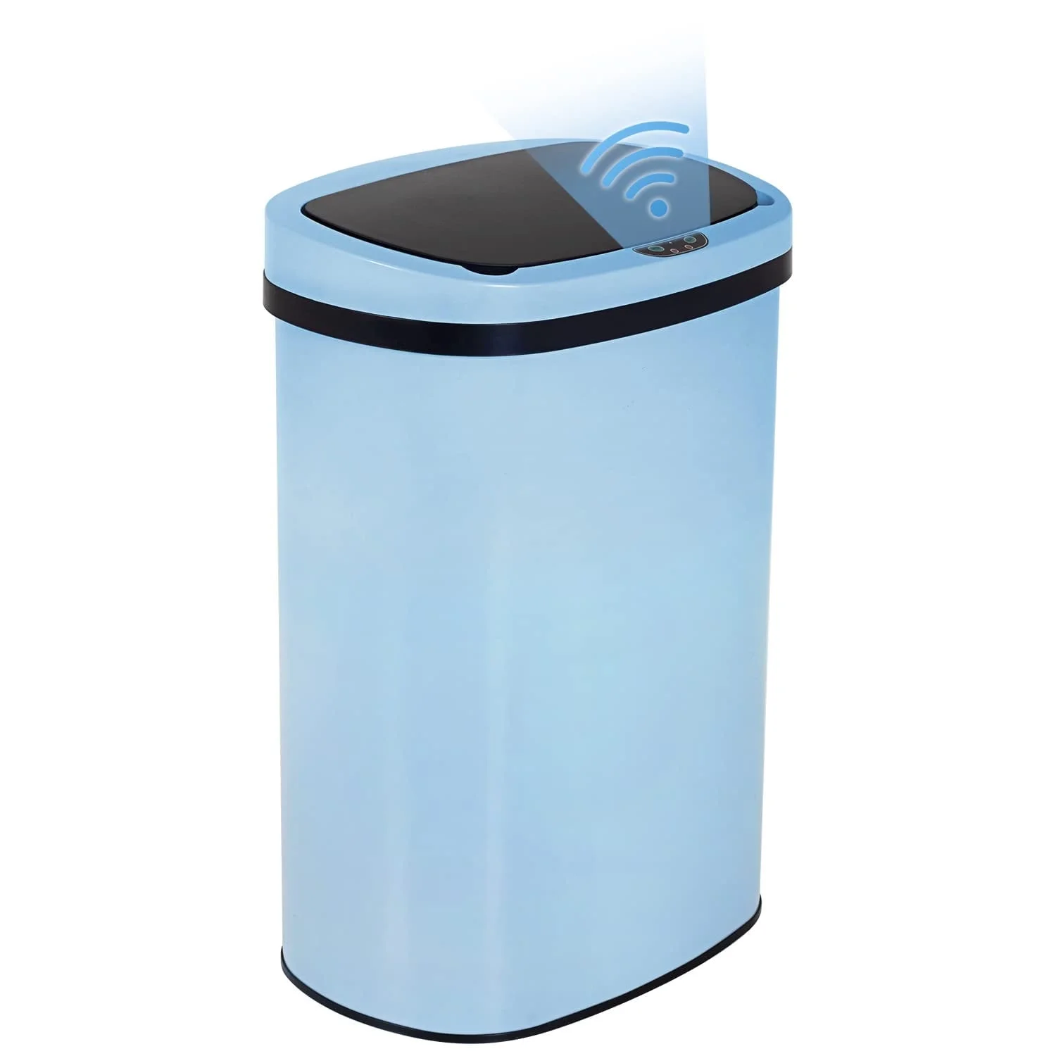 BestOffice 13 gallon Automatic Stainless Steel Trash Can, Touch Free for Indoor/Outdoor(Blue)