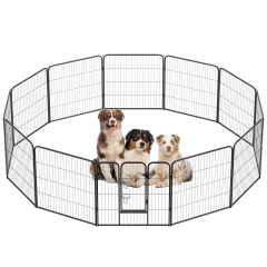 BestPet Dog Playpen Indoor 32 inch Height 12 Panels Dog Pen for Medium and Large Dogs, Exercise Pen Pet Dog Fence with Doors Pet Puppy Playpen, Black