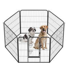 BestPet Dog Playpen Indoor 32 inch Height 6 Panels Dog Pen for Medium and Large Dogs, Exercise Pen Pet Dog Fence with Doors Pet Puppy Playpen, Black