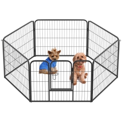 BestPet Dog Playpen Indoor 24 inch Height 6 Panels Dog Pen for Small and Medium Dogs, Exercise Pen Pet Dog Fence with Doors Pet Puppy Playpen, Black