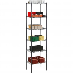 FDW Adjustable Storage Shelves Metal Storage Shelf fo adults(Black, 16.7L×11.8W×63.6H)