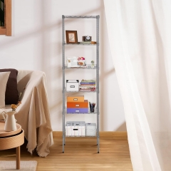 FDW Adjustable Storage Shelves Metal Storage Shelf fo adults(Chrome, 16.7L×11.8W×63.6H)