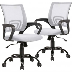 BestOffice Ergonomic Mesh Office Chair, Lumbar Support, Adjustable Height with armrests for Unisex, 2 Pack(White)