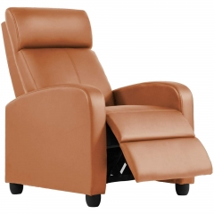 BestOffice Recliner Chair for Living Room Furniture Home Theater Seating Glider Chairs Modern Wingback Single Sofa PU Leather with Footrest (Tan)