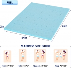 PayLessHere 2 Inch Gel Memory Foam Mattress Topper/Gel Infused Mattress Topper/CertiPUR-US Certified/Easy to Clean, (Full)