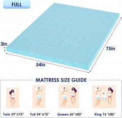 PayLessHere 3 Inch Gel Memory Foam Mattress Topper/Easy to Clean (Full)