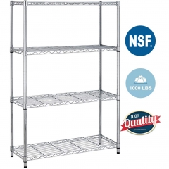 BestOffice 4 Shelf Wire Shelving Metal Large Storage Shelves Heavy Adjustable Utility Commercial Grade Steel Layer Shelf