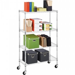 4-Tier Wire Shelving Storage Shelves Adjustable NSF Wire Shelf Heavy Duty Storage Shelving Unit, Chrome