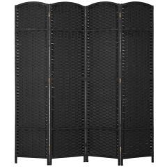 Room Divider 4 Panel 5.57 FT Tall Privacy Screen Waterproof Wood Frame Partition Room Dividers and Folding Privacy Screens Freestanding Wall Divider I