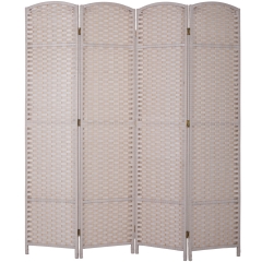 Room Divider 4 Panel 5.57 FT Tall Privacy Screen Waterproof Wood Frame Partition Room Dividers and Folding Privacy Screens Freestanding Wall Divider I