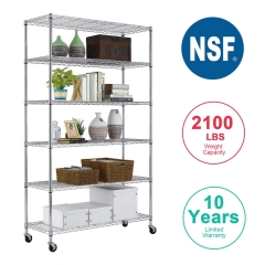 BestOffice 18"W x 48"D x 82"H 6-Shelf Unit, Silver