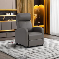 BestOffice Modern for Living Room Recliner Sofa Reading Chair Winback Single Sofa Theater Seating Lounge with PU Leather Padded Seat Backrest,Grey