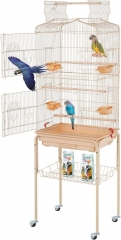 BestPet 64" Large Rolling Metal Bird Cage with Open Top, White