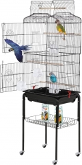 BestPet Large 64 in Metal Flight Cage with Rolling Stand, Black