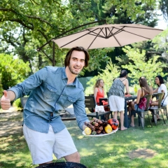 Offset Hanging Umbrella Outdoor Market Umbrella，10'
