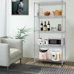 5-Tier Wire Shelving Unit Metal Shelf for Bathroom Office Kitchen (Black, 14" D x 30" W x 60" H)
