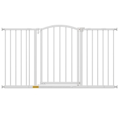 BestPet Extra-Wide Arched Décor Walk-Through Dog Gate for Stairs & Doorways, Fits 28”-51” 27”Tall Metal Pet Gate Adjustable Safety Gates for Pets,Whit BestPet Extra-Wide Arched Décor Walk-Through Dog Gate for Stairs & Doorways, Fits 28”-51” 27”Tall Metal Pet Gate Adjustable Safety Gates for Pets,Whit