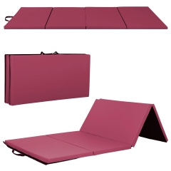 4'x8'x2" New Folding Panel Gymnastics Mat, Perfect for Indoor/Outdoor Exercise(Burgundy) 4'x8'x2" New Folding Panel Gymnastics Mat, Perfect for Indoor/Outdoor Exercise(Burgundy)