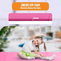 4'x10'x2" New Folding Panel Gymnastics Mat, Perfect for Indoor/Outdoor Exercise(Pink) 4'x10'x2" New Folding Panel Gymnastics Mat, Perfect for Indoor/Outdoor Exercise(Pink)