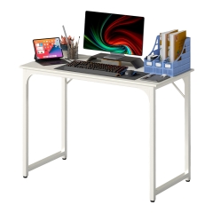 PayLessHere | 39 Inch Computer Desk | White | Office Desk with Metal Frame, Adjustable Feet | Water-Resistant, Scratchproof Surface PayLessHere | 39 Inch Computer Desk | White | Office Desk with Metal Frame, Adjustable Feet | Water-Resistant, Scratchproof Surface
