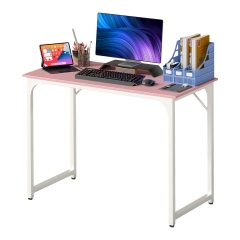 PayLessHere | 39 Inch Computer Desk | Pink | Office Desk with Metal Frame, Adjustable Feet | Water-Resistant, Scratchproof Surface PayLessHere | 39 Inch Computer Desk | Pink | Office Desk with Metal Frame, Adjustable Feet | Water-Resistant, Scratchproof Surface